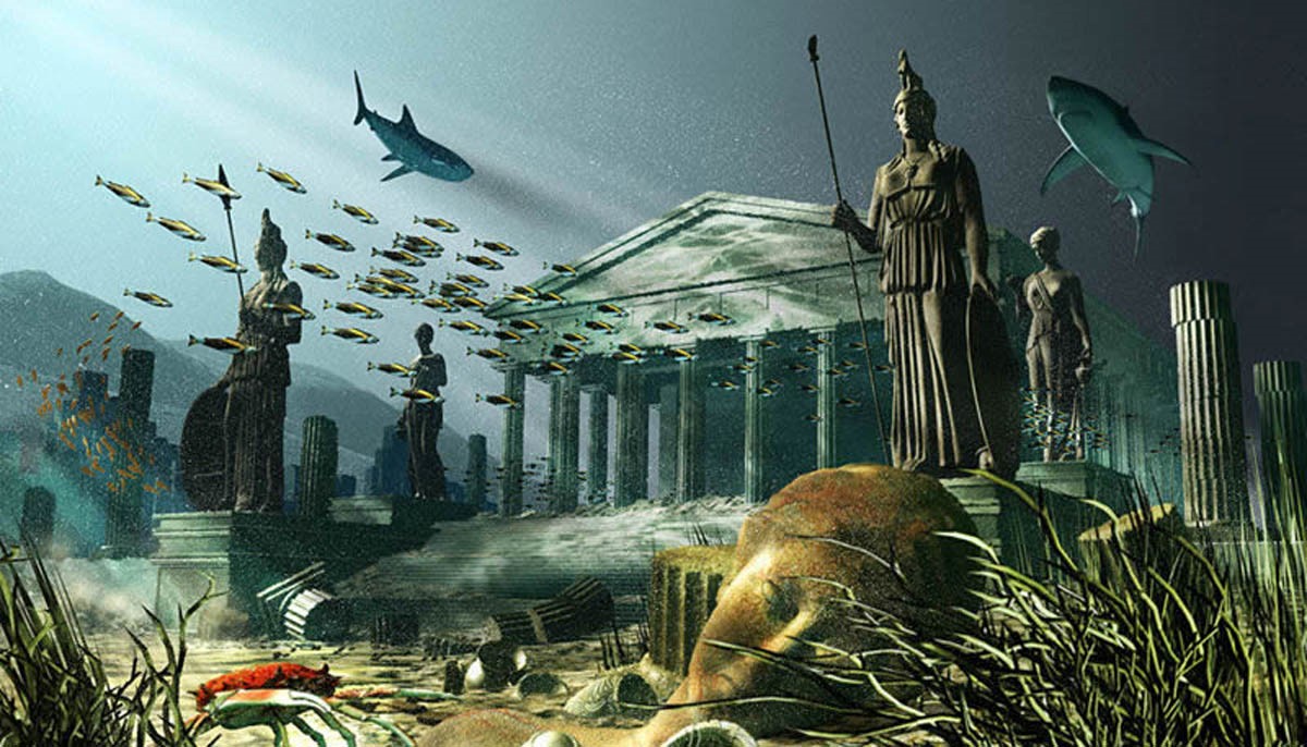 Hình ảnh phục chế từ một phế tích của Atlantis dưới lòng biển Đại Tây Dương